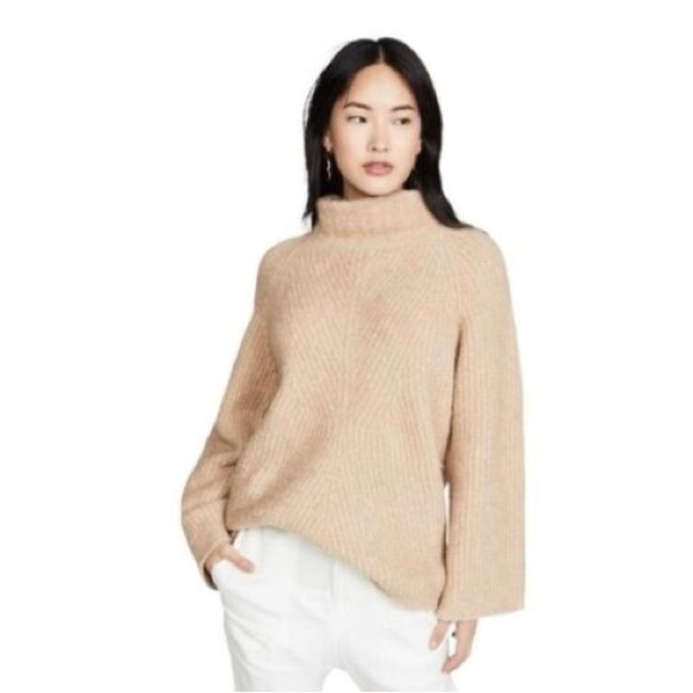Theory brushed Boucle turtleneck sweater - camel - XS